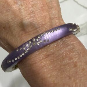 Alexis Bittar Lucite Crystal-Embellished Hinged Bangle Bracelet